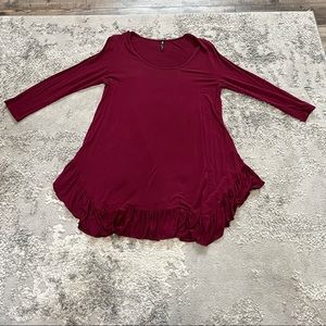 Bamboo Ruffle bottom top
